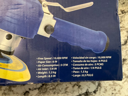 Goodyear GY2009 6'' Pneumatic Orbital Air Sander 10,000 RPM Dual Action