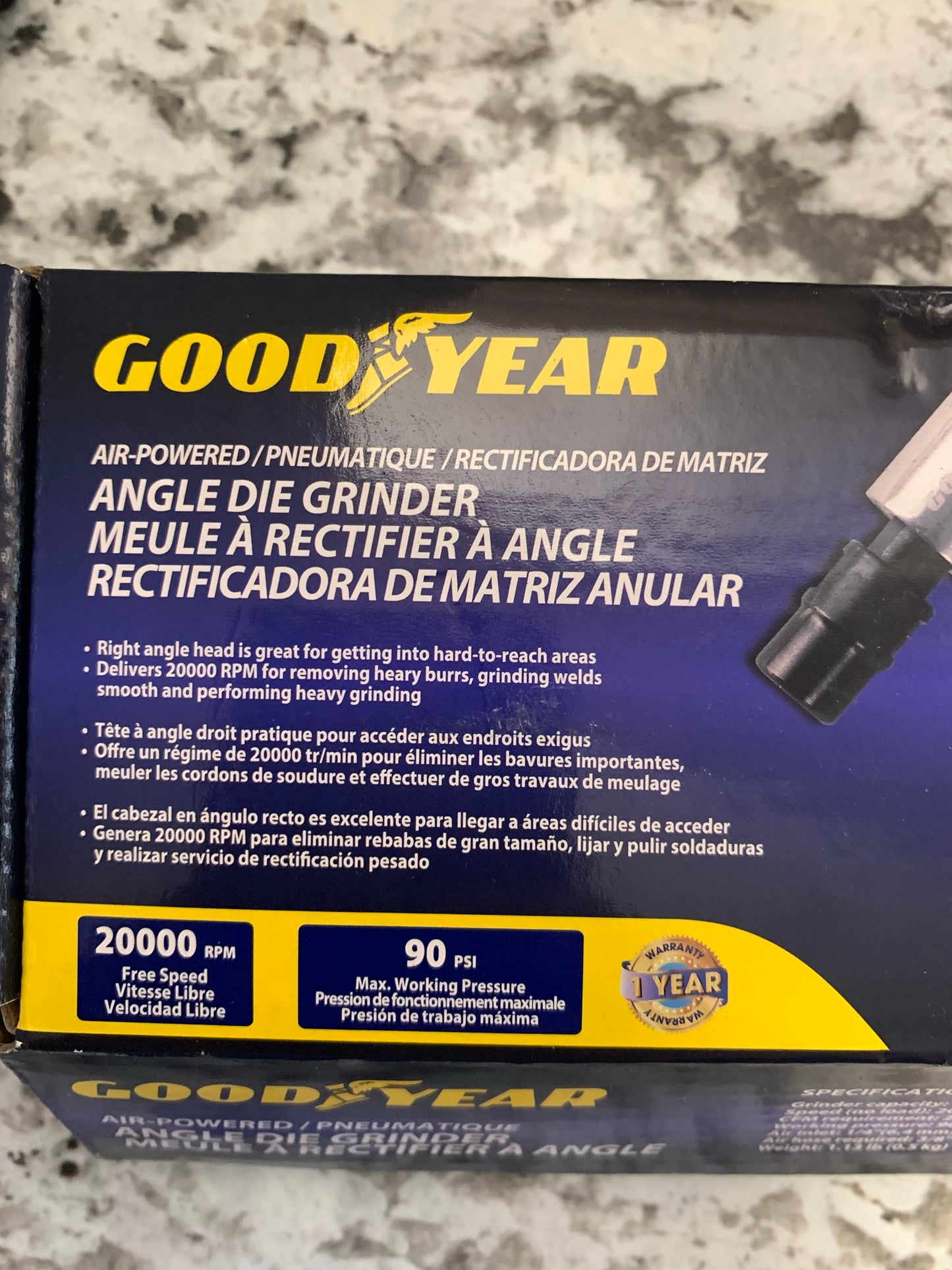 Goodyear GY3428 1/4'' Air Angle Die Grinder