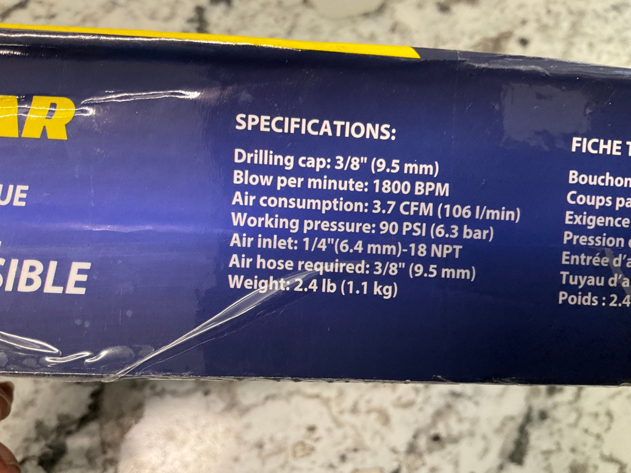 Goodyear GY3430 Air Powered 3/8'' Reversible Drill