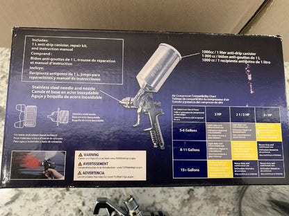 Goodyear GY3433 Gravity Feed HVLP Air Spray Gun Kit, 29-50 PSI