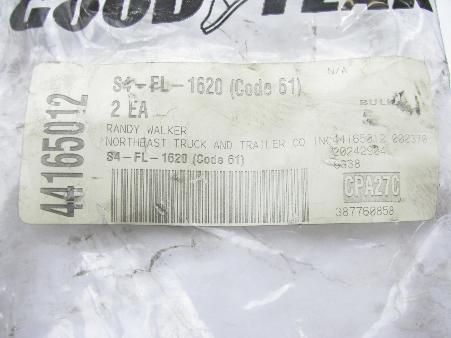 (2) Goodyear S4-FL-1620 61 Flange Straight Hydraulic Fitting 1'' Hose -20 Male