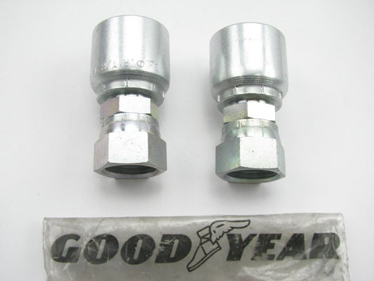 (2) Goodyear S4-JCFX-1212 Straight JIC Hydraulic Fitting 3/4'' Hose -12 Female