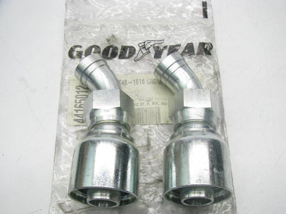 (2) Goodyear S4-JCFX45-1616 Hydraulic Fittings 1'' Hose X 1'' JIC Female 45 Degree