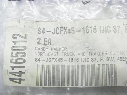 (2) Goodyear S4-JCFX45-1616 Hydraulic Fittings 1'' Hose X 1'' JIC Female 45 Degree