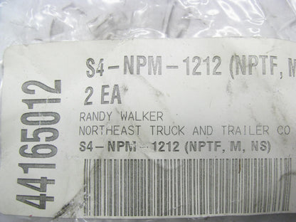 (2) Goodyear S4-NPM-1212 S4 Straight Hydraulic Fitting 3/4'' Hose -12 Male
