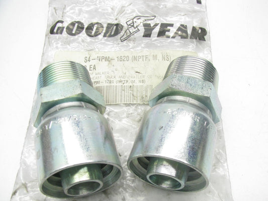 (2) Goodyear S4-NPM-1620 Hydraulic Fitting - 1'' Hose X 1-1/4'' NPT Male Straight