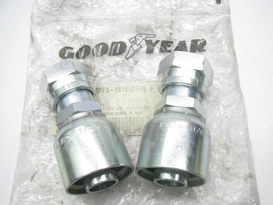 (2) Goodyear S4-OFFX-1616 Hydraulic Fitting 1'' Hose X 1'' ORFS Female Straight