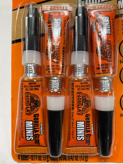Gorilla 3790 Original Glue Minis, 3G Tubes - Pack Of 4