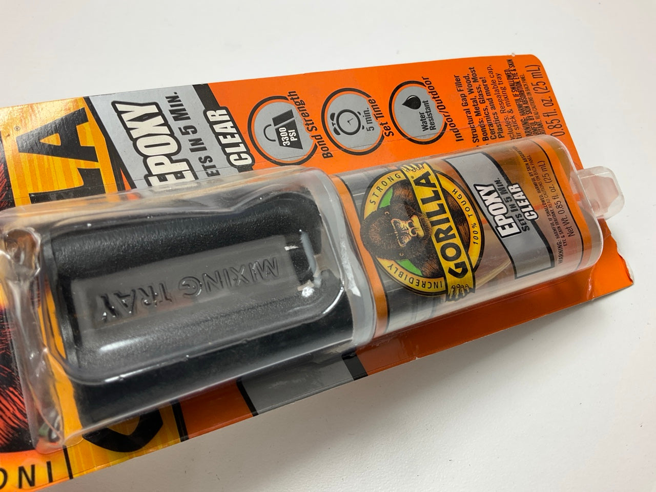 (2) NEW Gorilla 42001 Epoxy Adhesive Clear Glue .85 Oz - 5 Minute Set