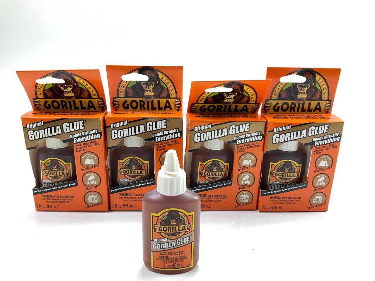 (5) Packs - Gorilla 50002 Original Glue, 2 Oz, Brown
