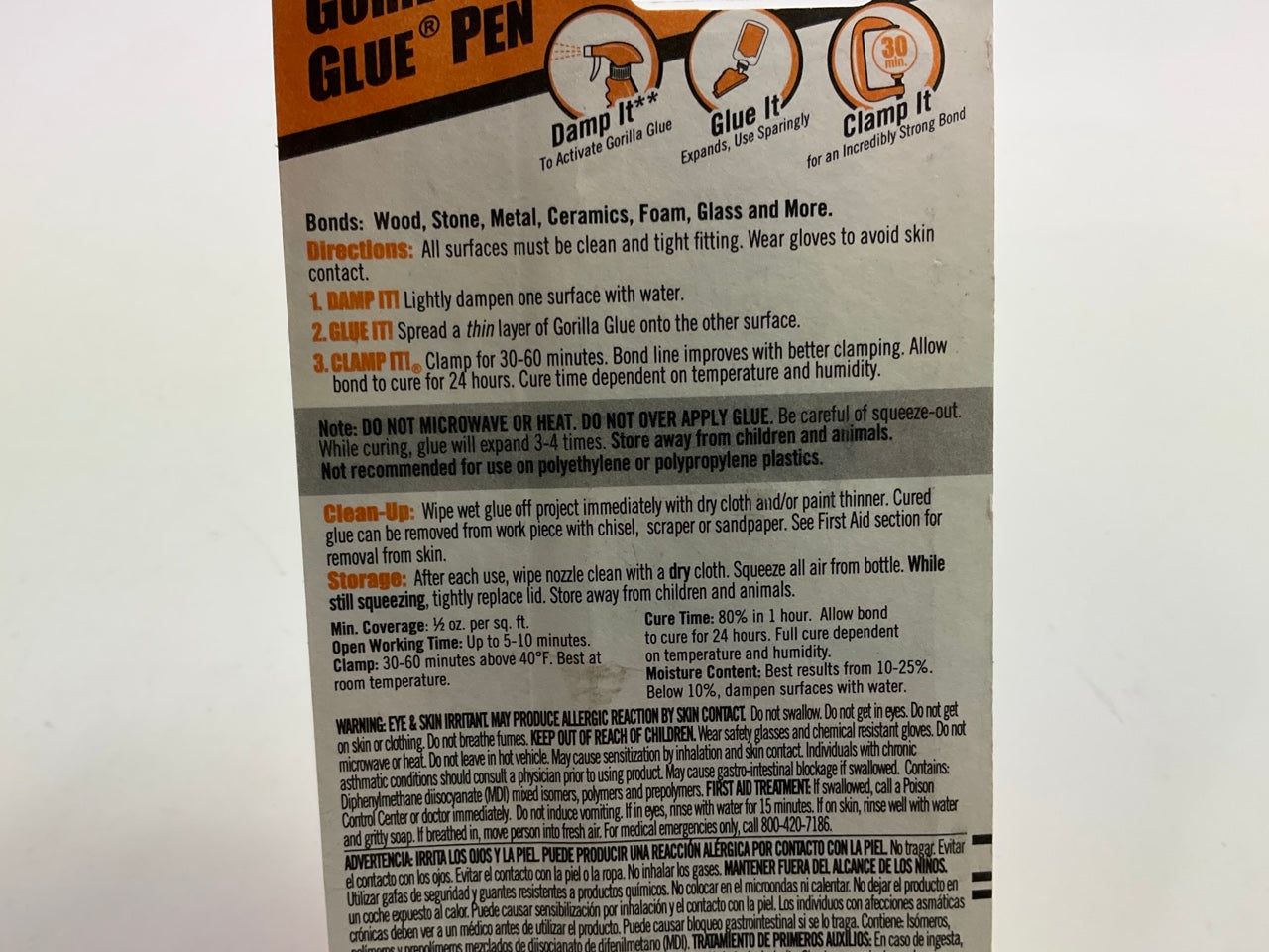 (5) Gorilla 5201103 High Strength White Glue Pen - 0.75 Oz