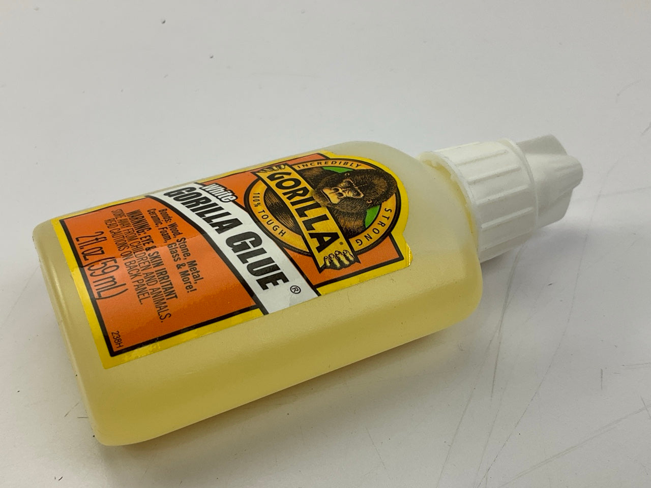 Gorilla Glue White Original Strong Bonds Wood Stone Metal Glass Waterproof, 2 Oz