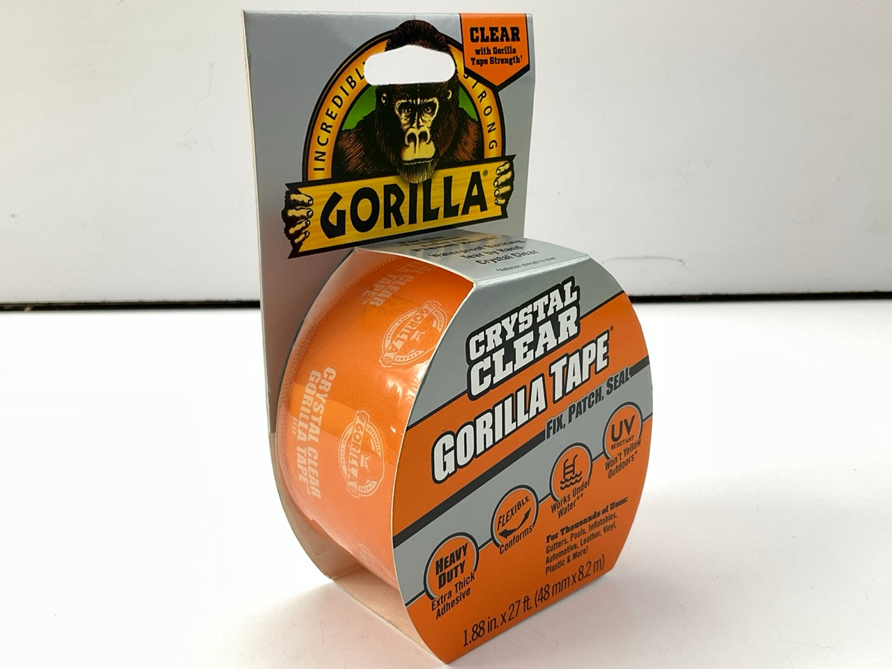 Gorilla 60270 Clear Duct Tape - 1.88 In Width X 9 Yard Length