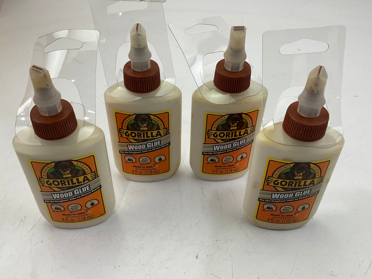 (4) Gorilla 62020 4 Fl. Oz. Wood Glue / Epoxy