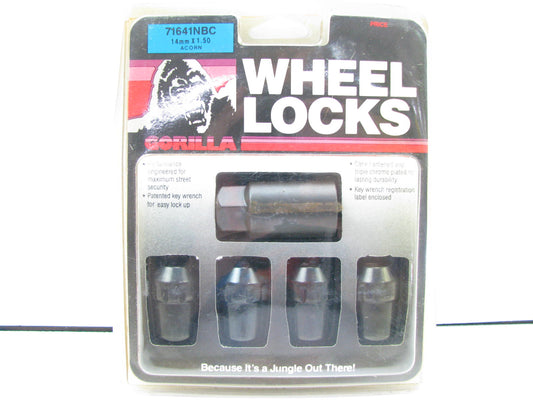 Gorilla 71641NBC Wheel Locks Black 14mm X 1.50 Thread Bulge Acorn 14x1.5