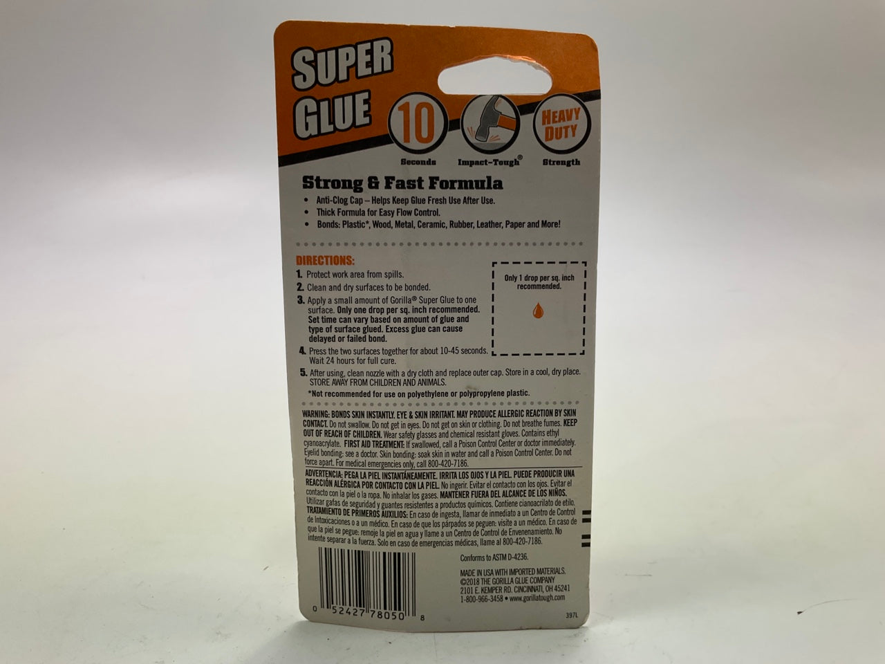 Gorilla 7805002 Clear Super  Glue Adhesive - 0.53 Oz