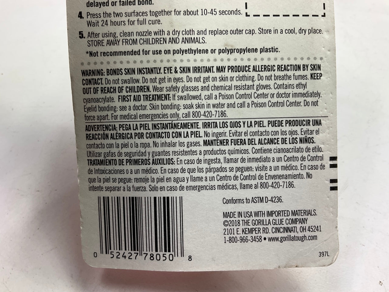 Gorilla 7805002 Clear Super  Glue Adhesive - 0.53 Oz