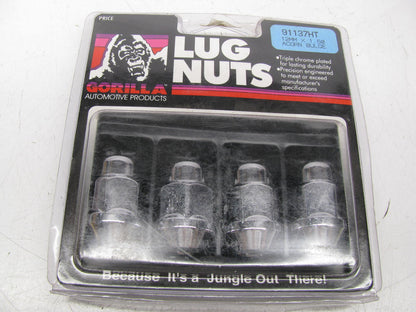 Gorilla 9113HT Lug Nuts, Conical Seat, Bulge, 12mm X 1.50 RH, Closed End 4 PACK