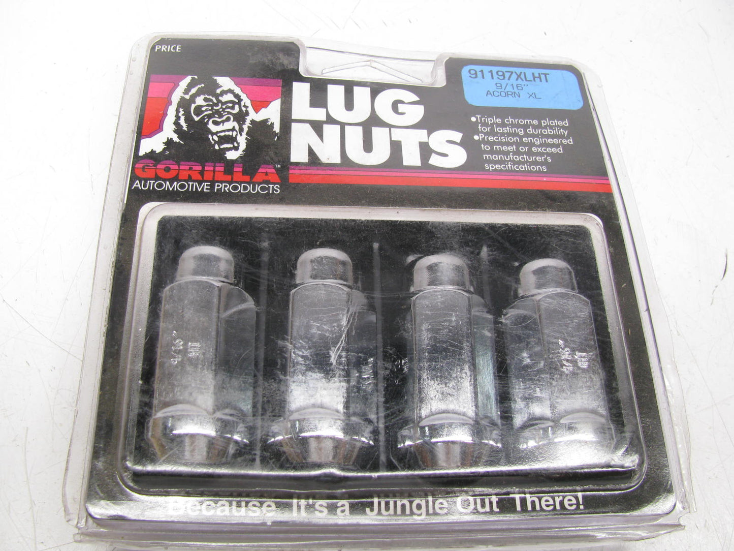 Gorilla 91197XLH -Acorn Bulge Extra Long Heat Treated (13/16'' HEX) Lug Nuts 9/16