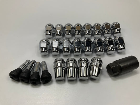 Gorilla 91943HT Wheel Lug Nut Kit M14x1.5 Lug Nuts, 4 Wheel Locks, 4 Valve Stems
