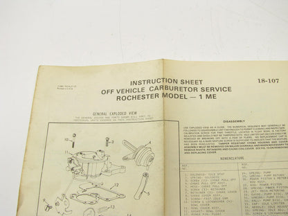 Gp Sorensen 77-1055 Carburetor Rebuild Kit for 1977-79 GM 250 292 Rochester 1ME