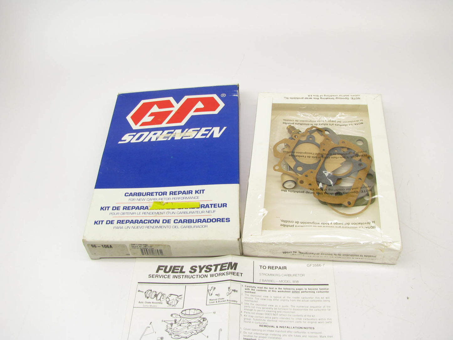 Gp Sorensen 96-106A Carburetor Rebuild Repair Kit - Stromberg WW 2-BBL