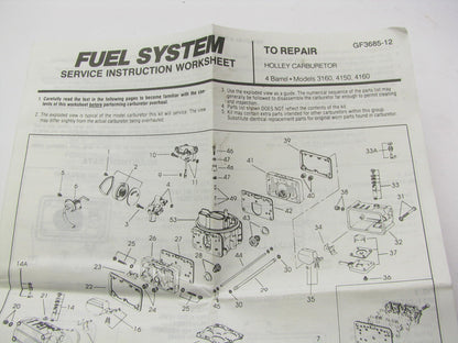 1974-1976 Ford 390 V8 Holley 3160, 4150, 4160 4-BBL Carburetor Rebuild Kit