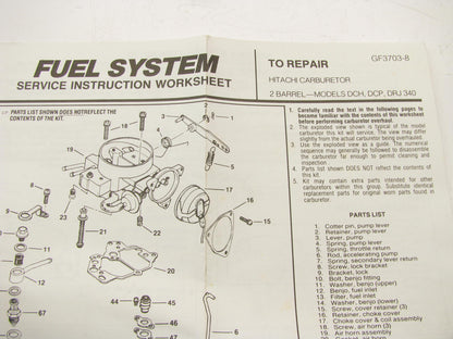 Gp Sorensen 96-275 Carburetor Rebuild Kit