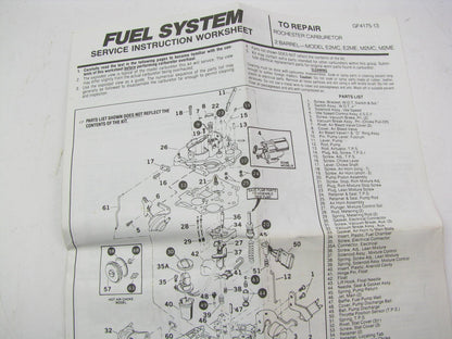 Gp Sorensen 96-416 Carburetor Rebuild Kit - Rochester 2-BBL Dualjet
