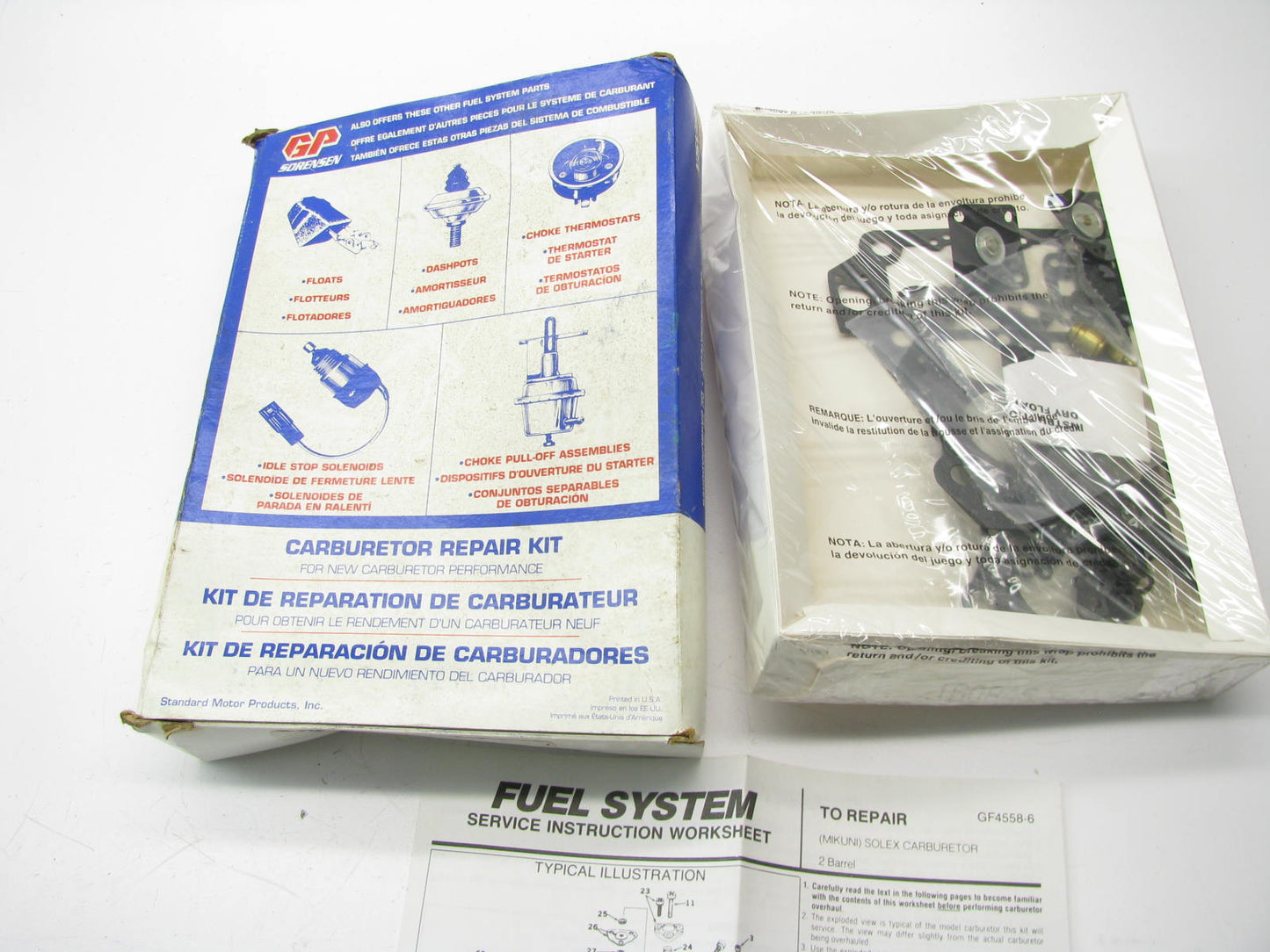 Gp Sorensen 96-599A Carburetor Rebuild Repair Kit