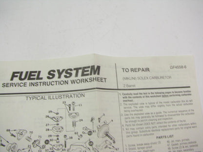 Gp Sorensen 96-599A Carburetor Rebuild Repair Kit