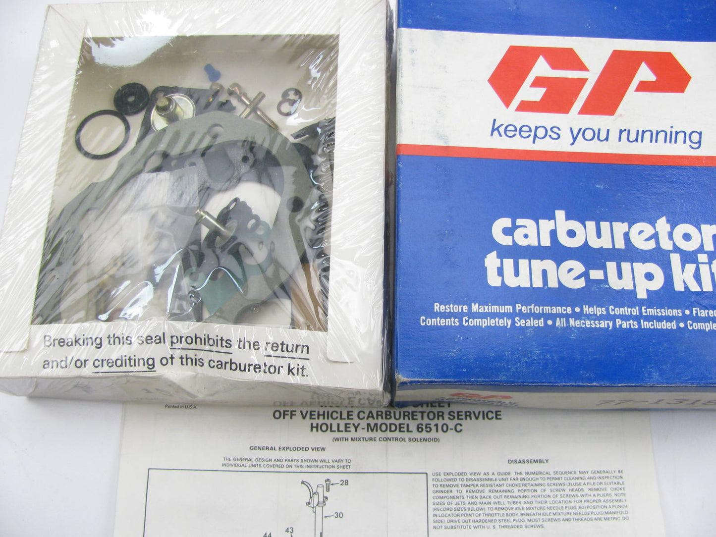 Gp 77-1318 Carburetor Rebuild Kit 1980-1987 Chevrolet Pontiac Holley 2BBL