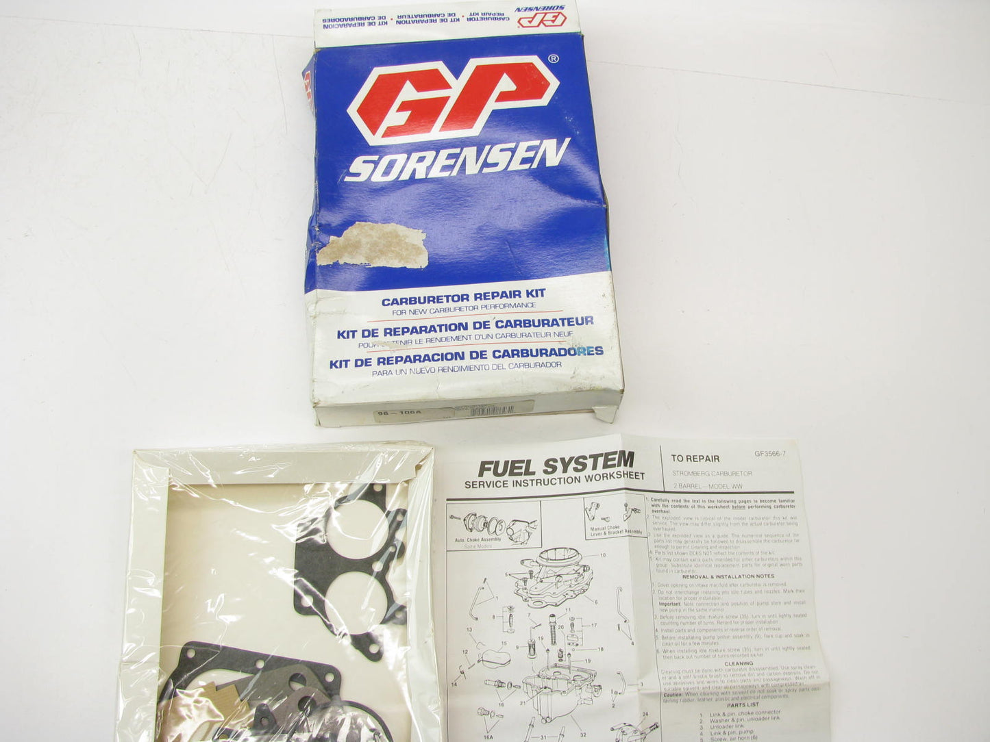 Gp 96-106A Carburetor Rebuild Kit For 1957-58 Chrysler Stromberg 2-BBL Model WW