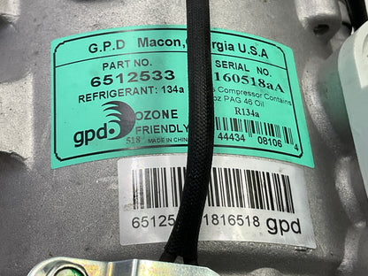 NEW GPD 6512533 A/C Compressor With Clutch For 2005 Chevrolet Equinox