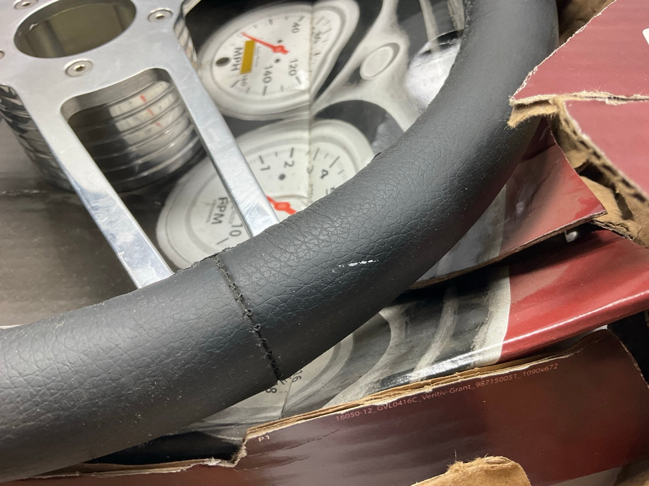 MISSING HORN, COSMETIC DAMAGE #2 - Grant 15201 Steering Wheel 14-3/4'' Diameter