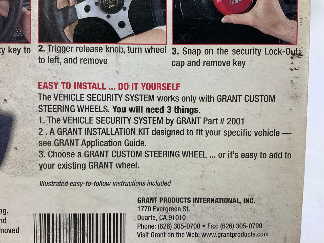 Grant 2001 Steering Quick-Disconnect, Anti-Theft Security Kit For Grant Wheels
