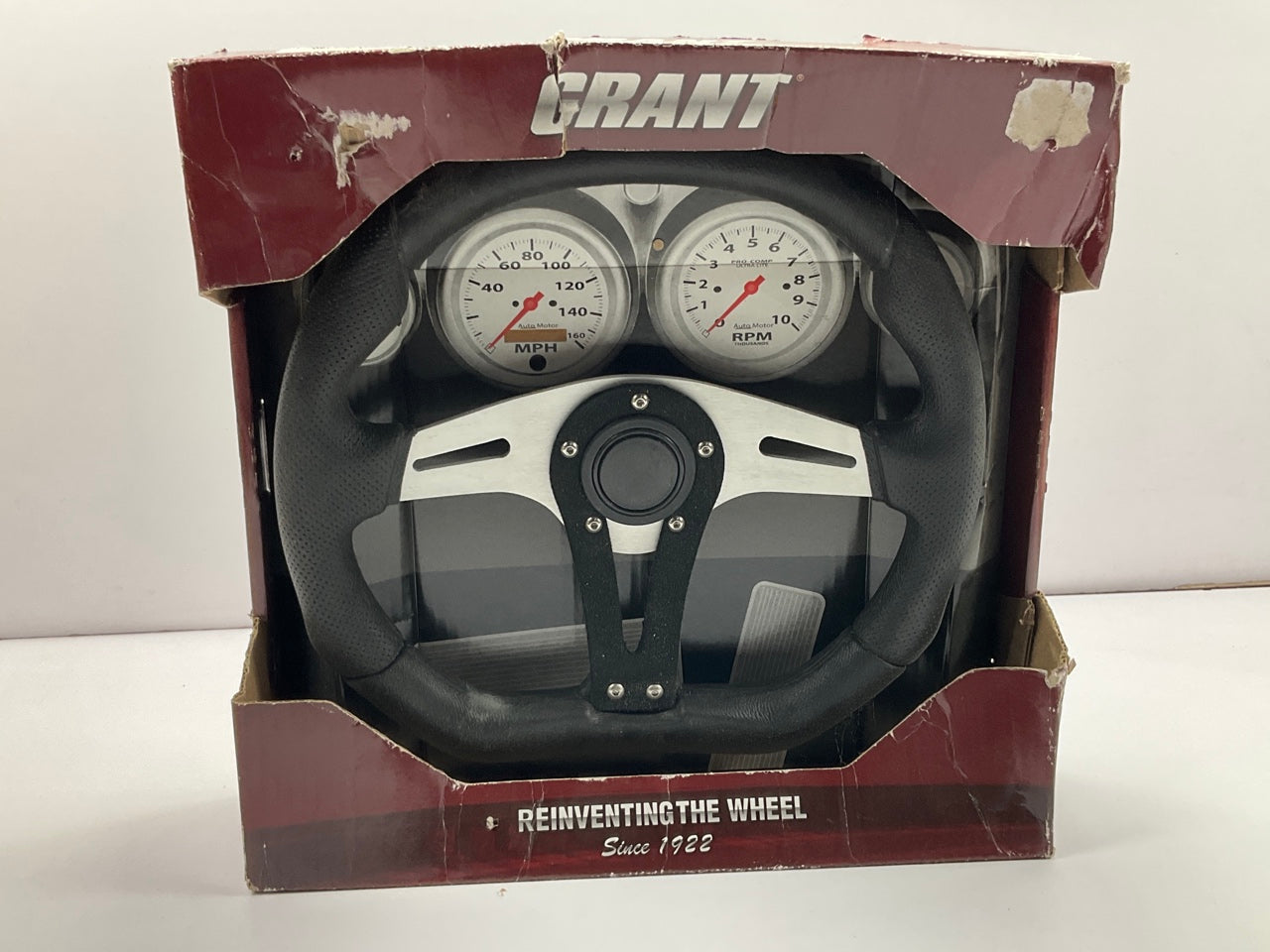 Grant 490 D-Shaped Racing Steering Wheel With 1.5'' Dish, 13.75'' X 11.75''