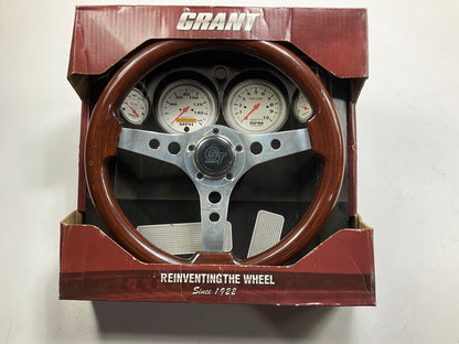 COSMETIC DAMAGE Grant 704 Formula GT Mahogany Steering Wheel, 14'' Dia, 3'' Dish