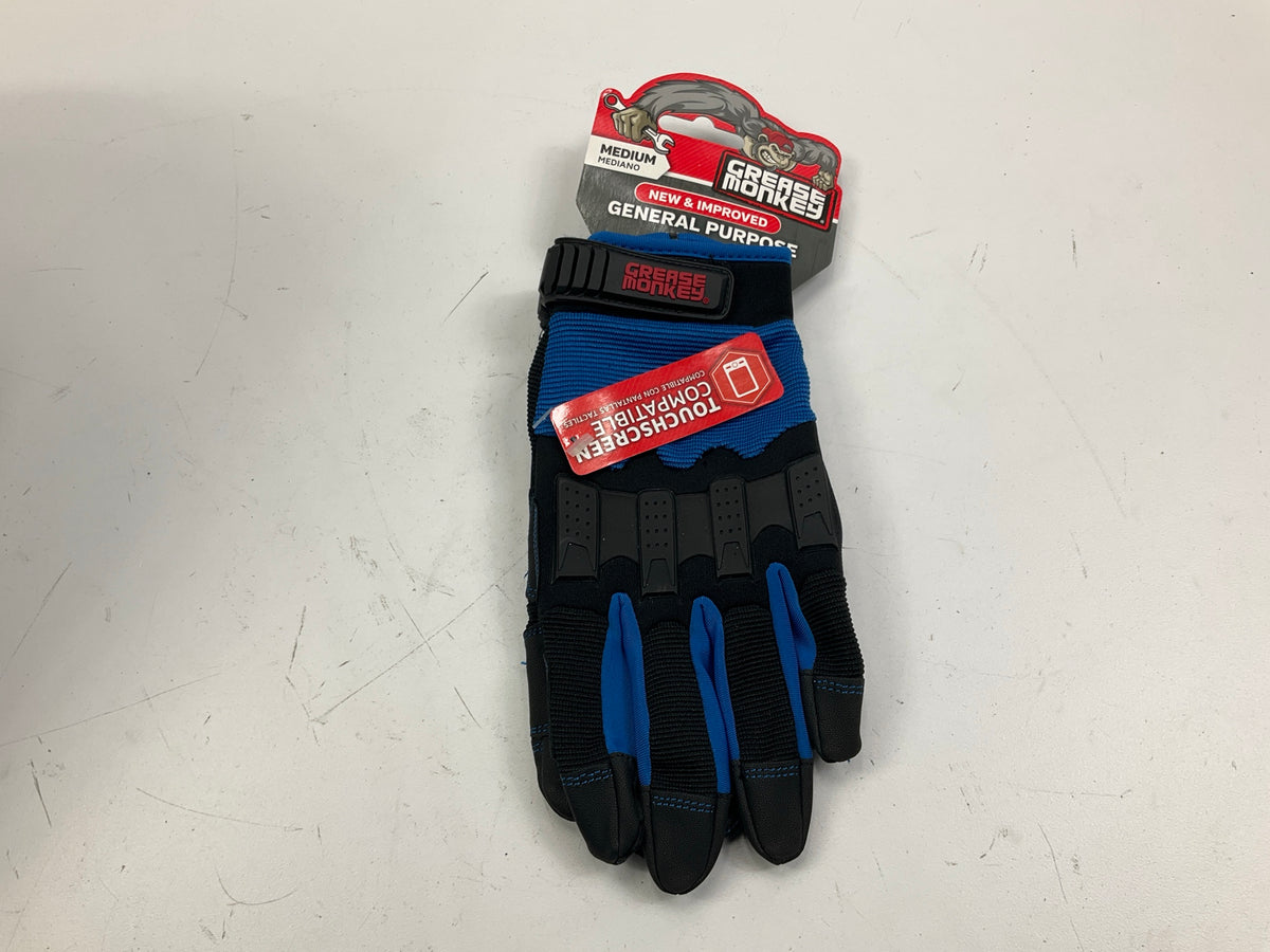 Grease Monkey 23921 General Purpose Gloves, Medium, Blue & Black