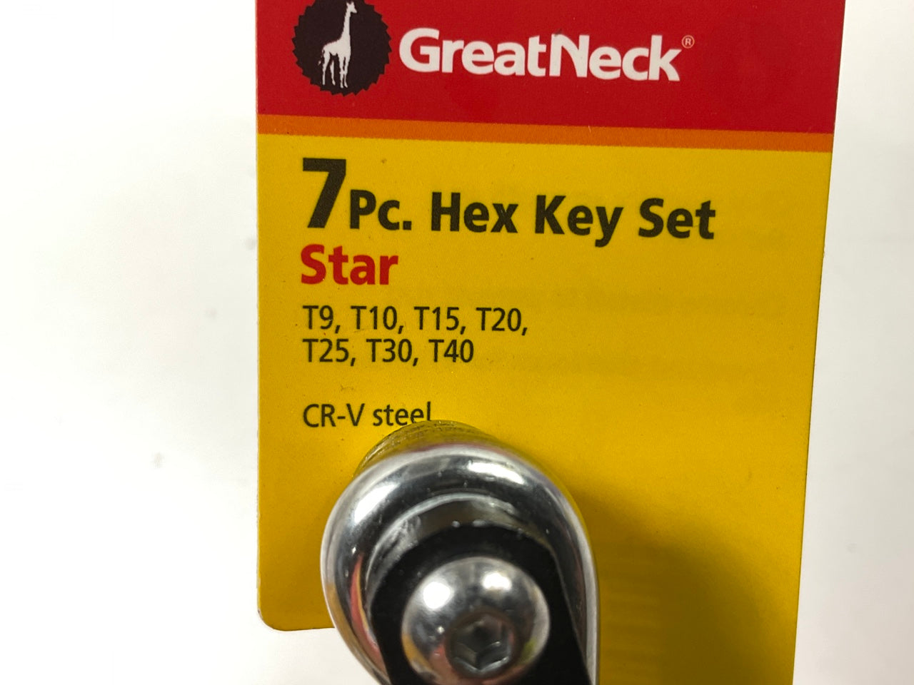 Great Neck 17001 7 PIECE HEX Star Torx Key Set T9, T10, T15, T20, T25, T30, T40