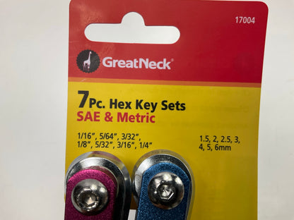 Great Neck 17004 Folding SAE And Metric Hex Key Set