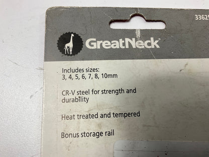 Great Neck 33625004 3/8'' Drive Metric Hex Bit Chrome Sockets 3, 4,5,6,7, 8, 10mm