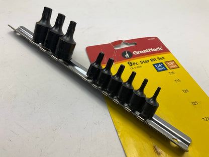 Great Neck 33625007 Star Bit Set 1/4'' - 3/8'' Drive -T10 - T50 Torx Sockets 9pc