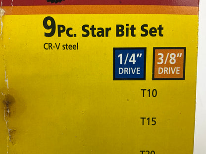 Great Neck 33625007 Star Bit Set 1/4'' - 3/8'' Drive -T10 - T50 Torx Sockets 9pc