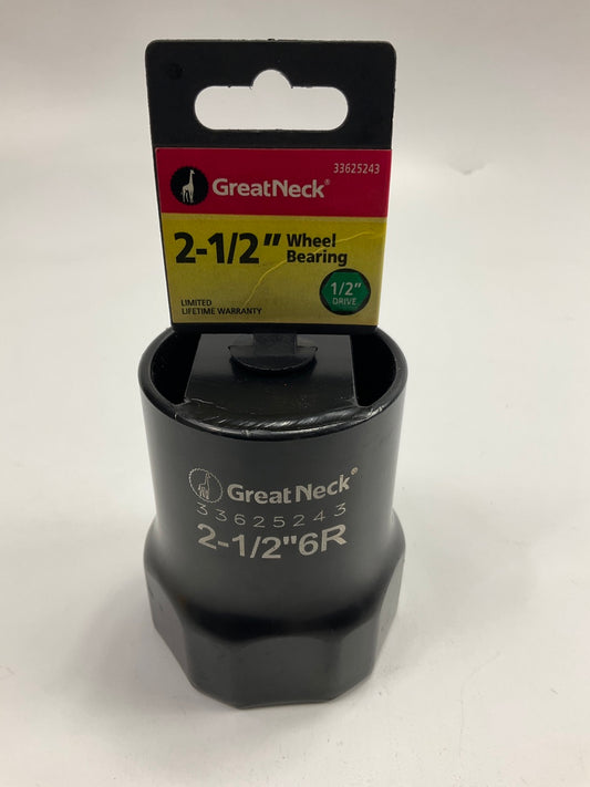 Great Neck 33625243 1/2'' Drive, 2-1/2'' 6R Hex Bearing Locknut Socket (Ford 4WD)