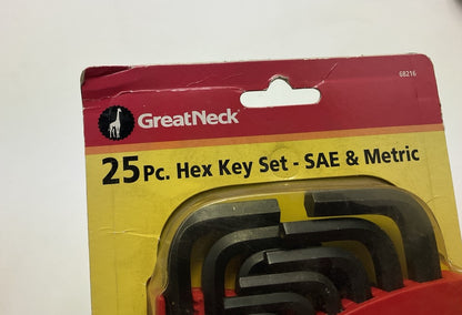 Great Neck 68216 25 Piece Hex Key Set - SAE And Metric