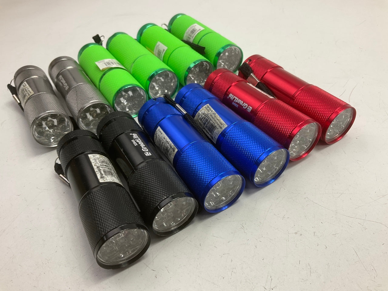 12 PACK - Greatlite 32844  9-LED Glow In The Dark Mini Flashlights