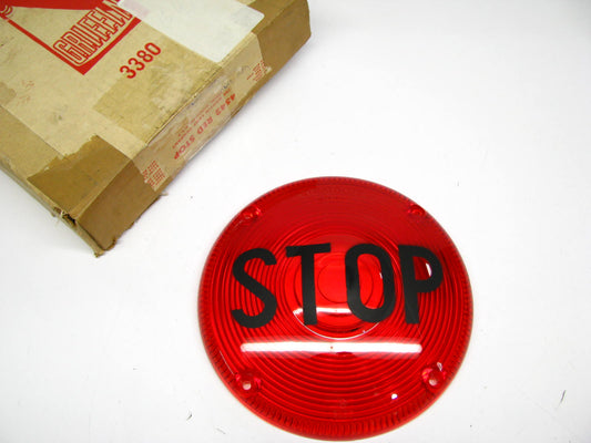 Griffin 4542 RED '' STOP'' Light Lamp Bus Lens, 8'' Round