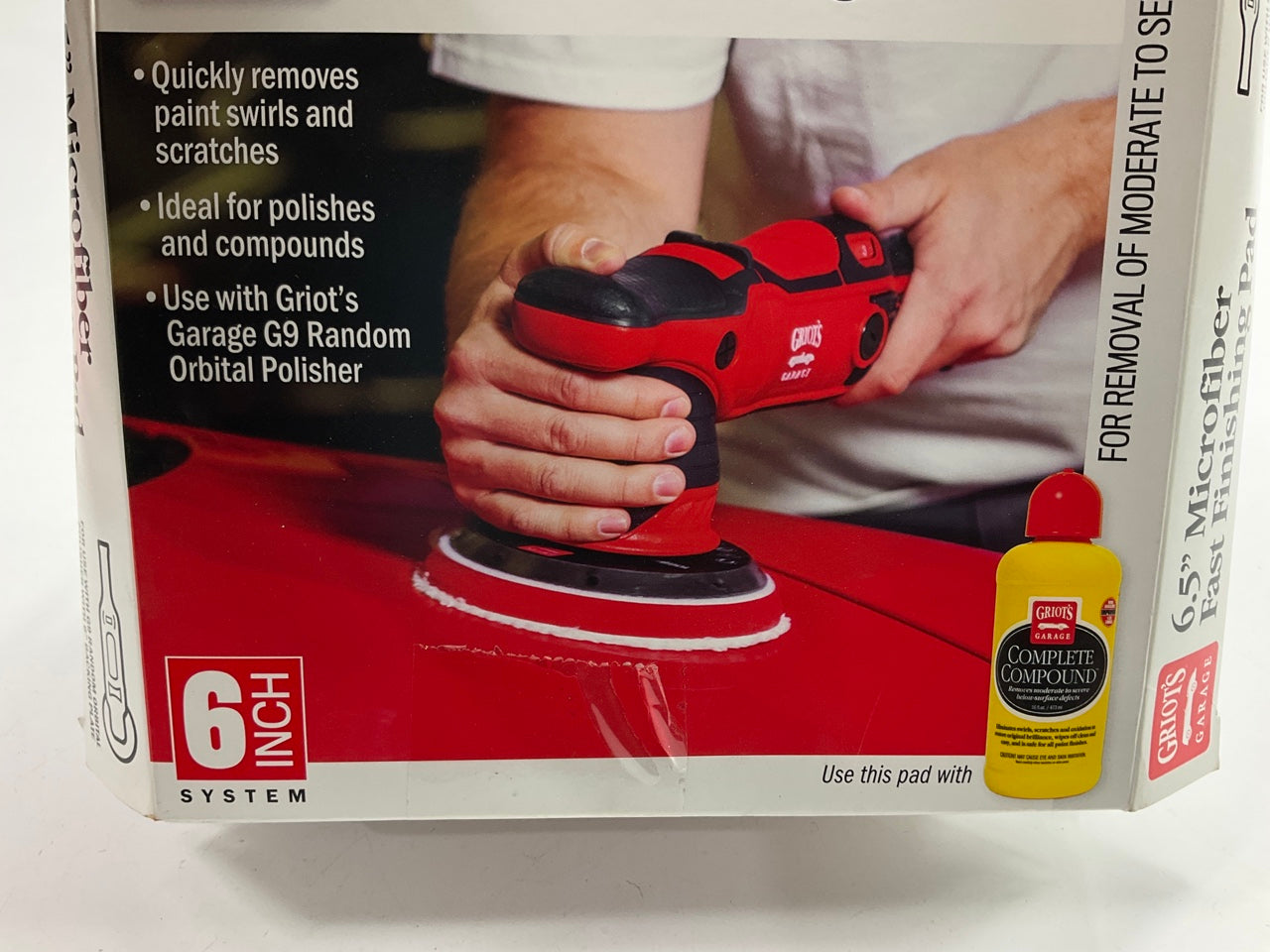 (3) Griot's Garage 10426W 6-1/2'' Gentle Microfiber Fast Finishing Buffing Pads