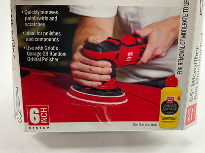 (3) Griot's Garage 10426W 6-1/2'' Gentle Microfiber Fast Finishing Buffing Pads